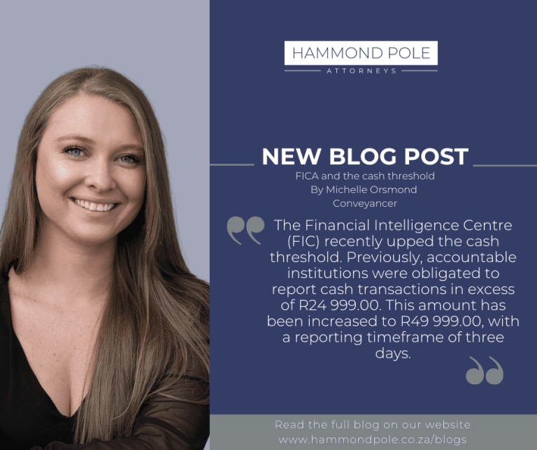 The Financial Intelligence Centre Act and the cash threshold Hammond